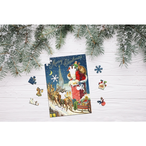 Mikołaj na kominie 70 elementów